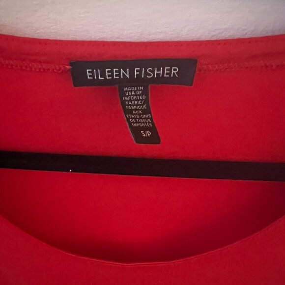 CLOSE OUT SALE: Eileen Fisher Red Tee Shirt Dress with side slits - Size S/P - Picture 2 of 5